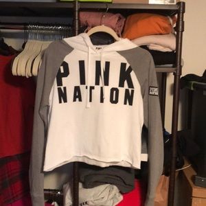 Victoria’s Secret raw edge crop hoodie-never worn